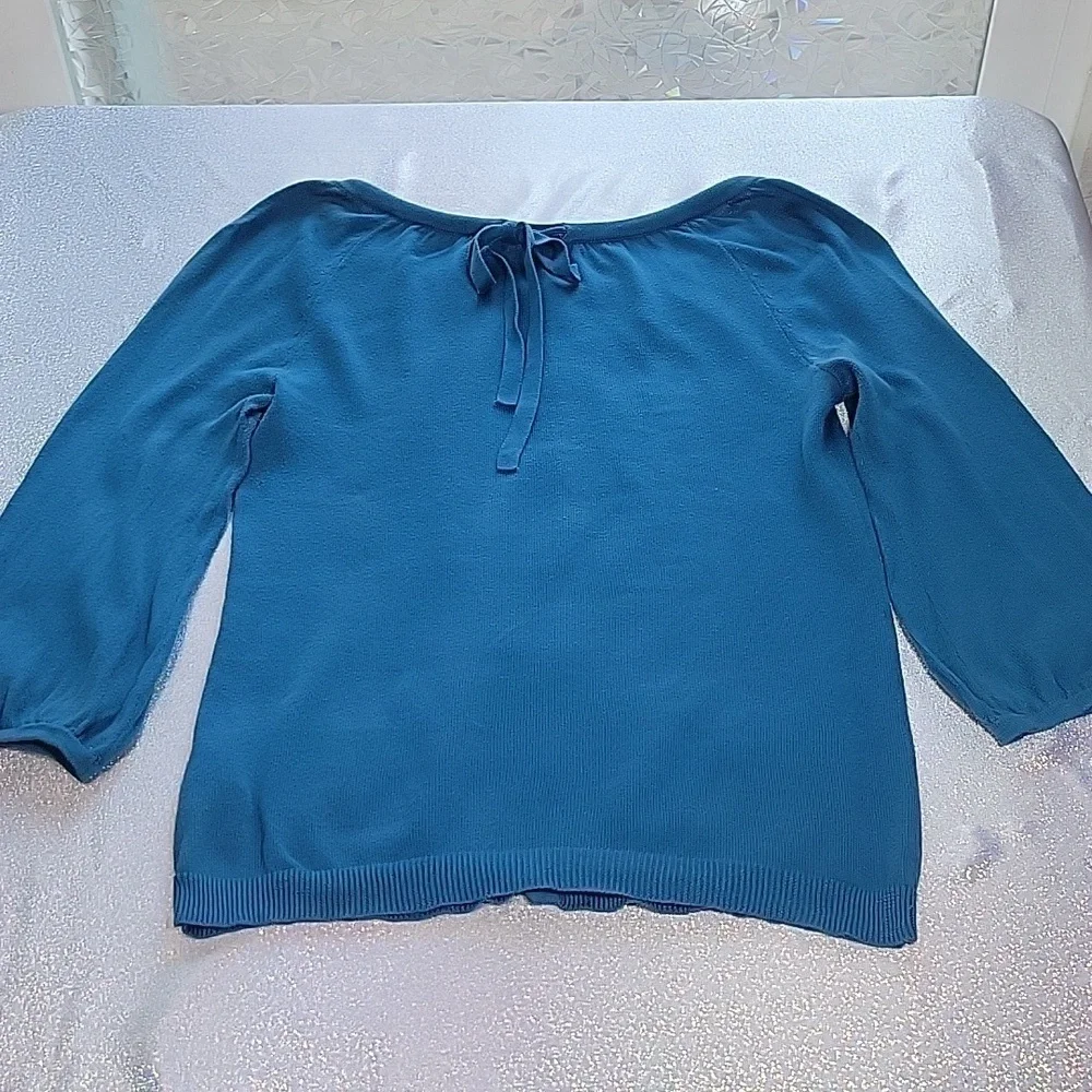 Y2k Vintage Juicy Couture Blue Cotton Button Up Cardigan Sweater SZ:M - Picture 10 of 11